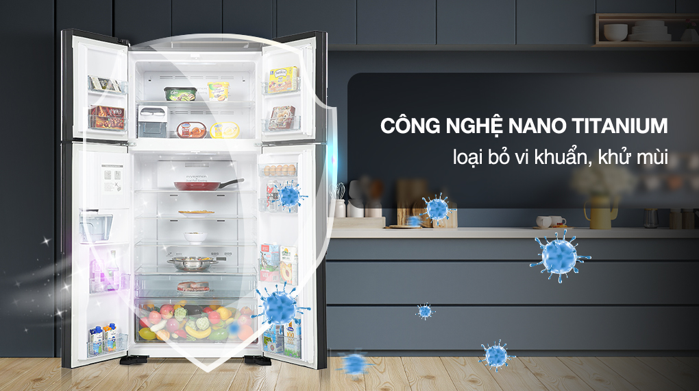 Tủ lạnh Hitachi Inverter 540 lít R-FW690PGV7 GBK - Công nghệ khử khuẩn