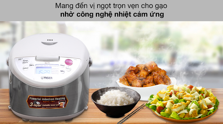 Nồi cơm điện cao tần Tiger 1.8 lít JKW-A18W - Công nghệ cảm biến nhiệt