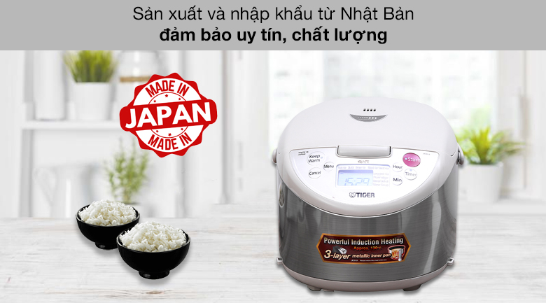Nồi cơm điện cao tần Tiger 1.8 lít JKW-A18W - Thương hiệu Tiger - Nhật Bản