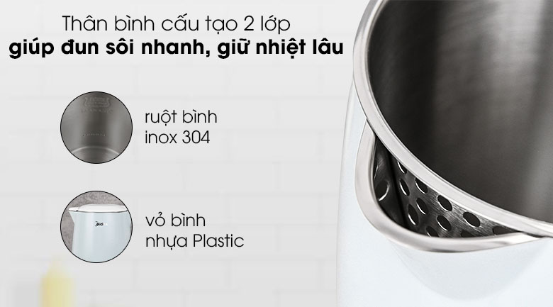 Chất liệu - Bình siêu tốc Midea 1.7 lít MK-17DC
