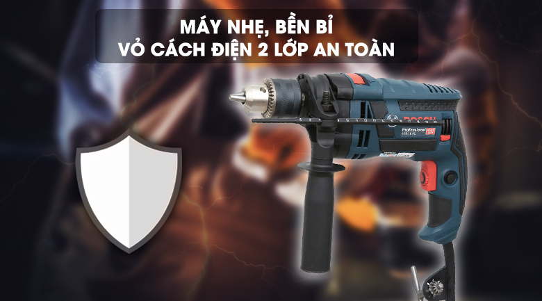 Thiết kế trọng lượng máy nhẹ, khỏe khoắn - Máy khoan động lực Bosch GSB 16 RE 