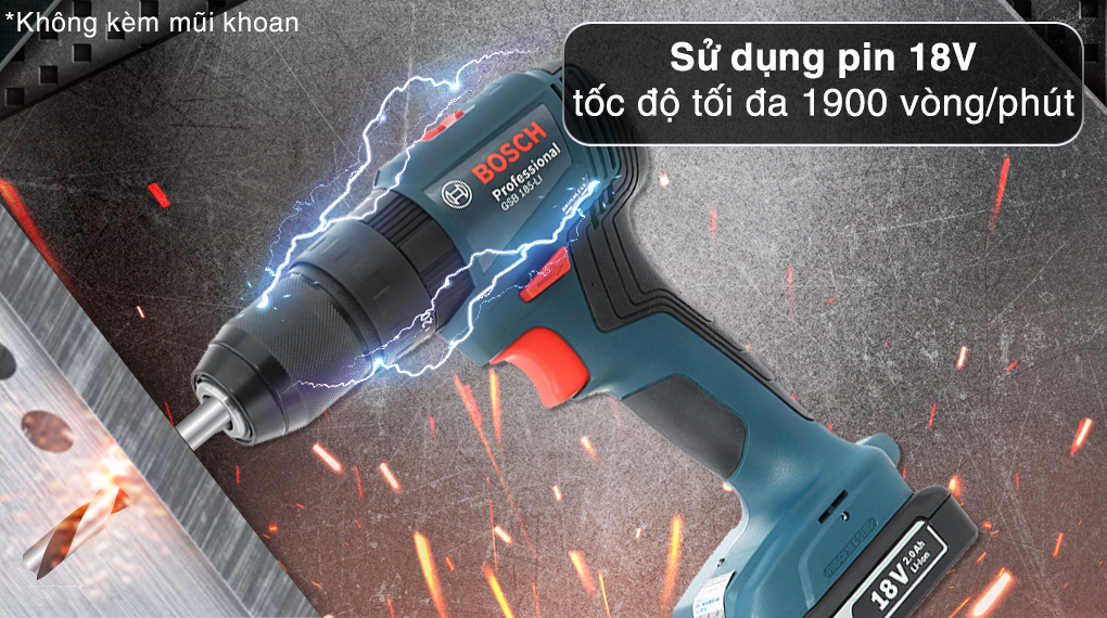 Máy khoan vặn vít pin Bosch GSB 185-LI (1 pin) - Pin