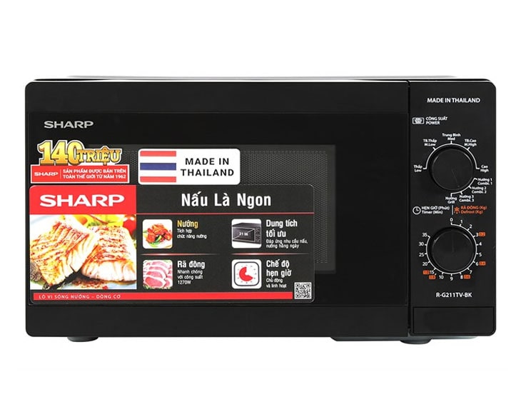 Lò vi sóng có nướng Sharp R-G211TV-BK 21 lít