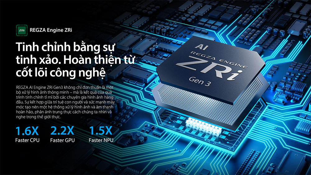 Bộ xử lý Regza Engine ZRi Tivi Mini LED Toshiba AI 4K 85 inch 85Z670RP