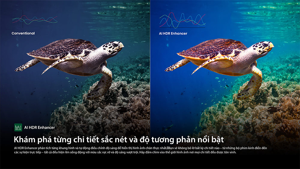 Công nghệ AI HDR Enhancer Tivi Toshiba AI 4K 50 inch 50C350RP