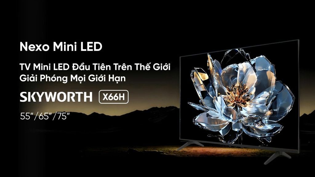 Google Tivi QD-Mini LED Skyworth 4K 75 Inch 75X66H