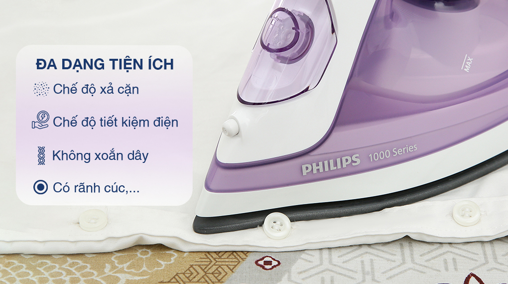 Bàn ủi hơi nước Philips DST1040/30 2000W - Tiện ích