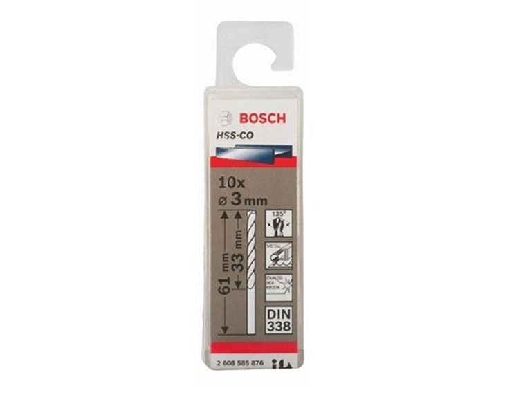 Bộ mũi khoan Inox Bosch HSS-CO 3MM 2608585876