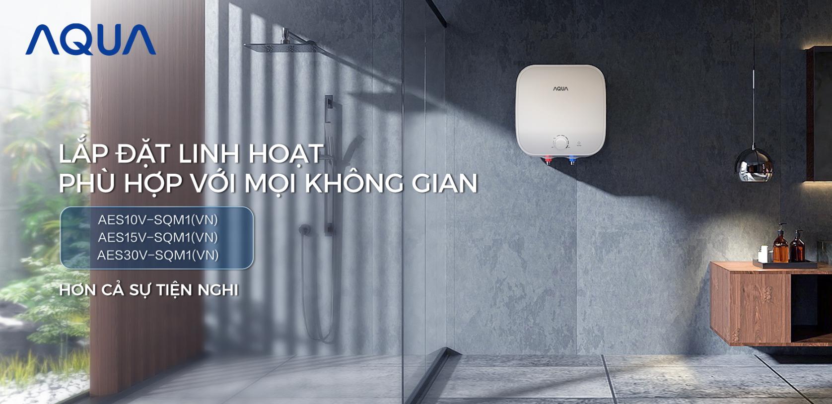 Máy nước nóng gián tiếp Aqua 15 lít AES15V-SQM1(VN)