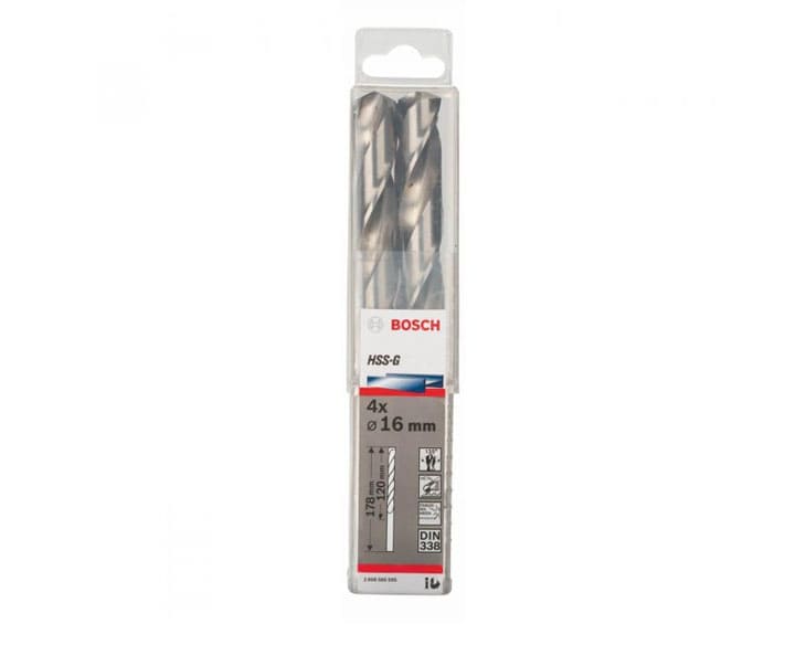 Mũi khoan sắt Bosch HSS-G 16MM 2608585595 - Hộp 4 mũi