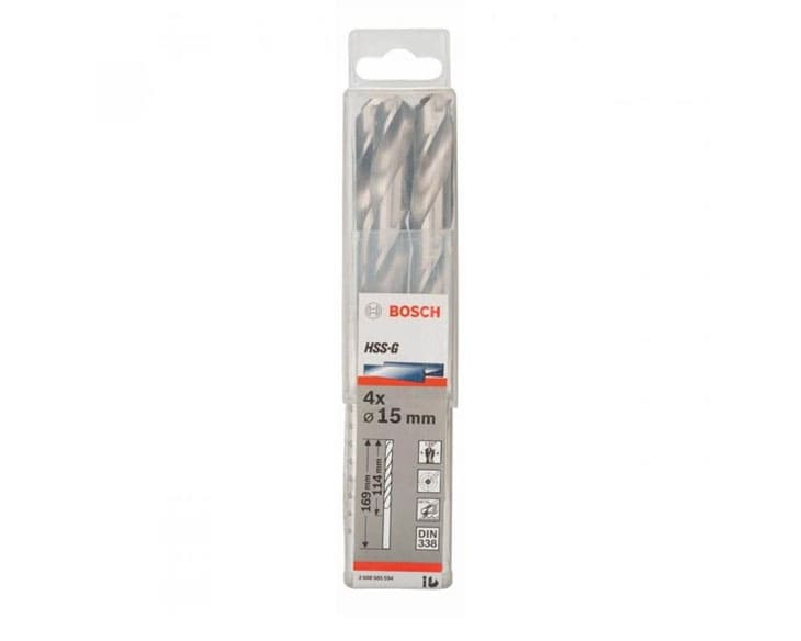 Mũi khoan sắt Bosch HSS-G 15MM 2608585594 - Hộp 4 mũi