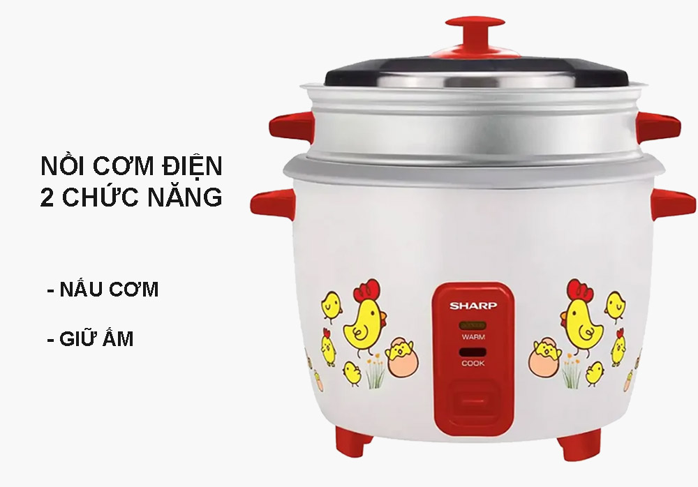 Nồi cơm điện Sharp KSH-D28SV-CH 2.2lít có chức năng nấu cơm và giữ ấm